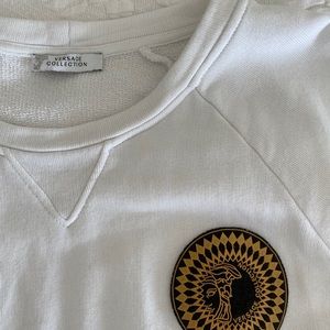 Versace white sweatshirt with logo rubber patch